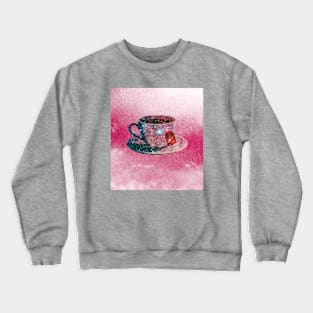 Stars in my tea - pink (bg) Crewneck Sweatshirt